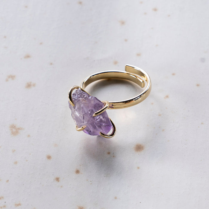 Brut Amethyst Crystal Ring