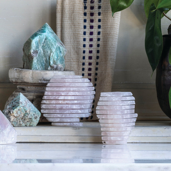 Rose Quartz Illusion Sculpture