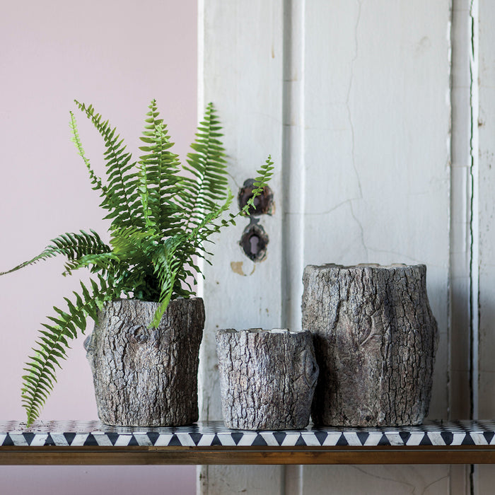 Faux Bois Log Planter