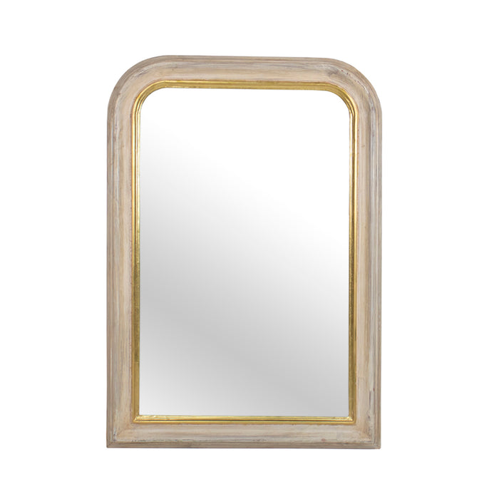 Louis Mirror Petite, White with Gold
