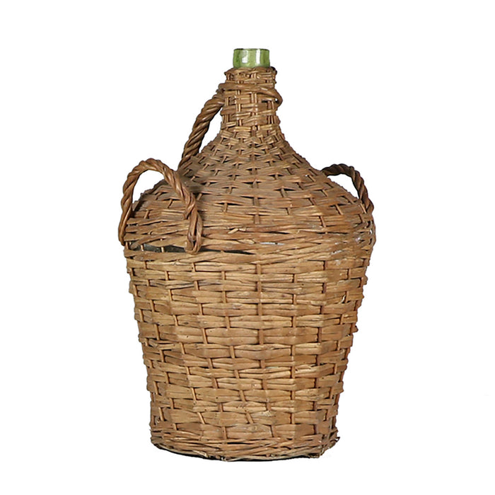 Wicker Covered Wine Bottle, 3-Handles