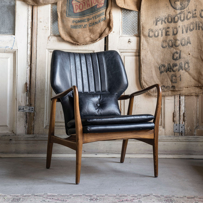 Leather Helsinki Chair, Slate