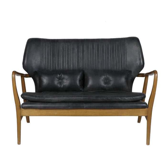 Leather Helsinki Loveseat, Slate
