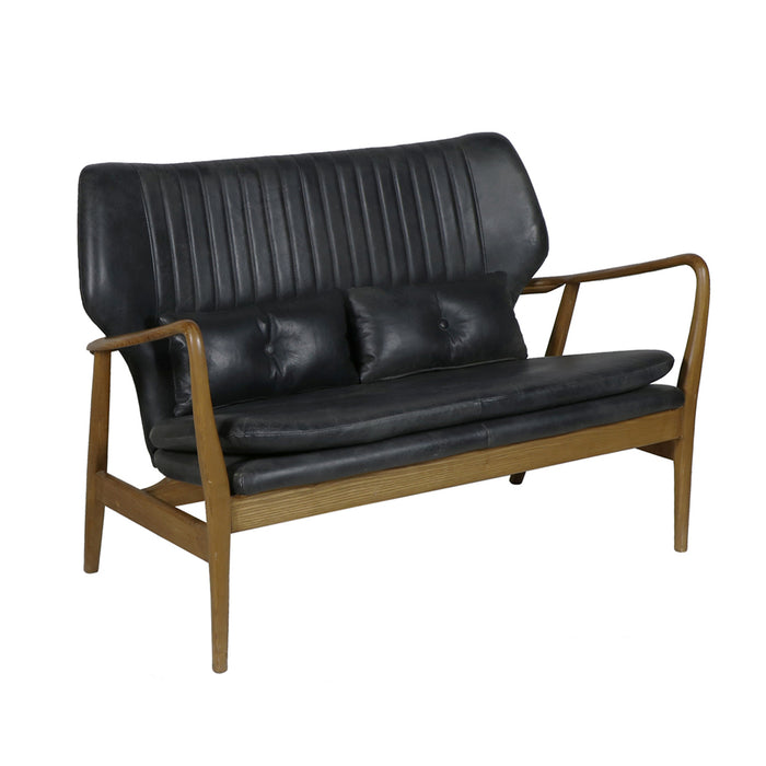 Leather Helsinki Loveseat, Slate