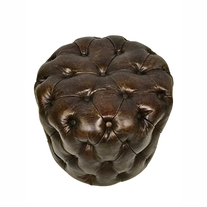 Buttoned Up Stool Brown