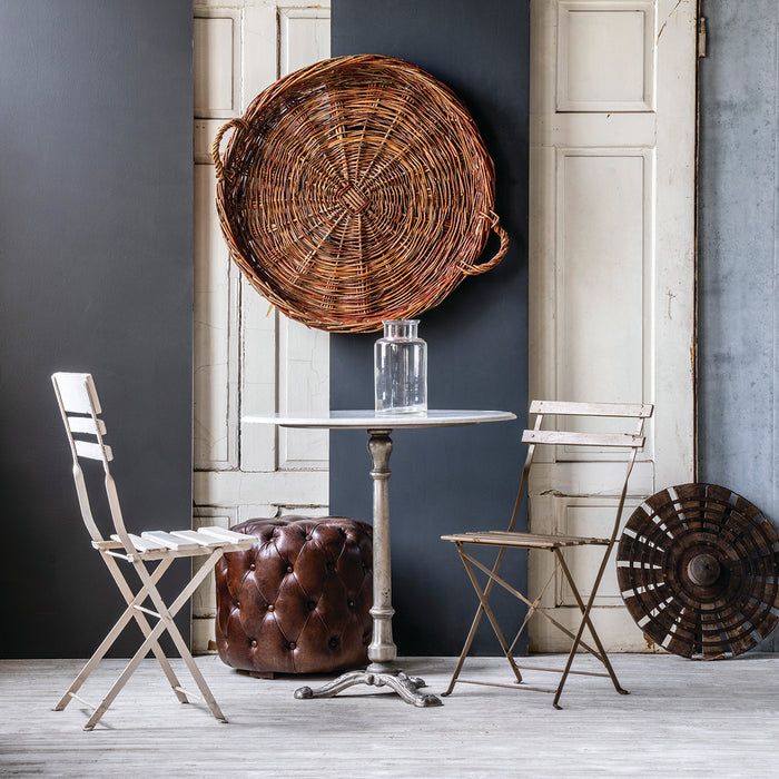 Buttoned Up Stool Brown