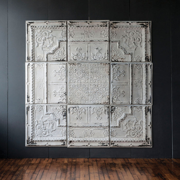 Ceiling Tile Wall Art, White