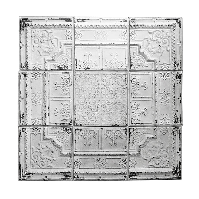 Ceiling Tile Wall Art, White