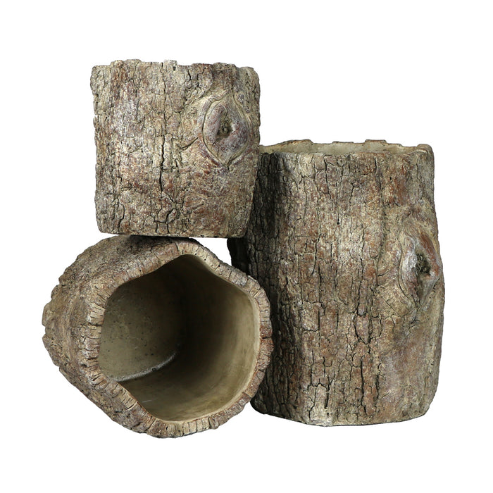 Faux Bois Log Planter