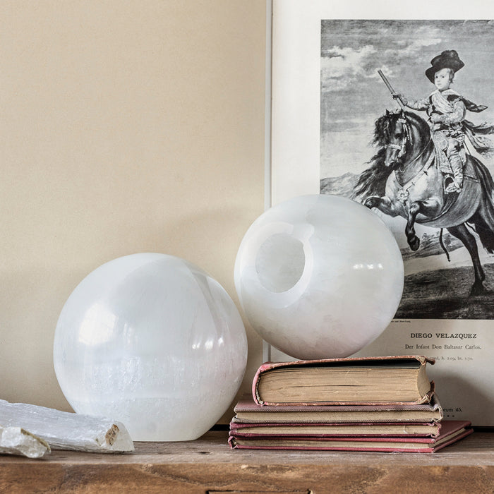 Selenite Sphere Lamp
