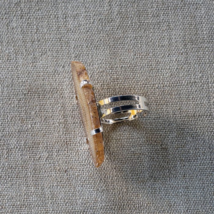 Agate Slice Ring Silver