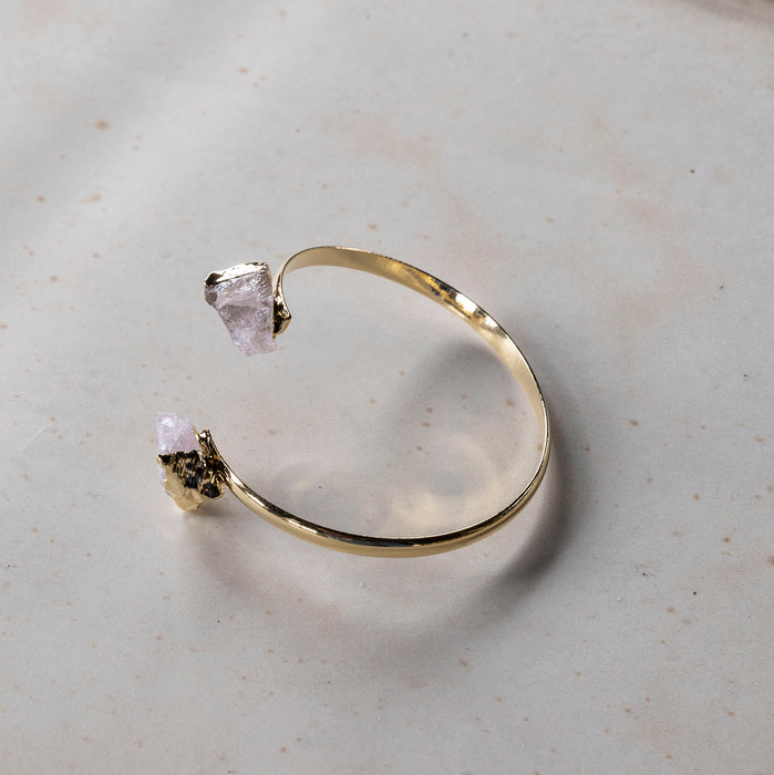 Elements Bracelet Rose Quartz Gold