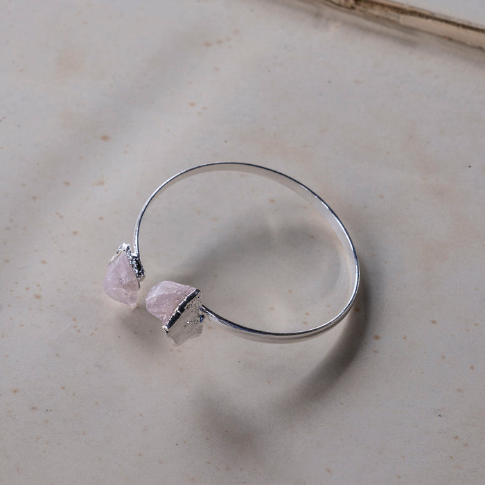 Elements Bracelet Rose Quartz Silver