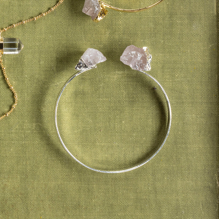 Elements Bracelet Rose Quartz Silver