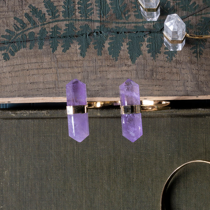 Biterminated Amethyst Bracelet Gold
