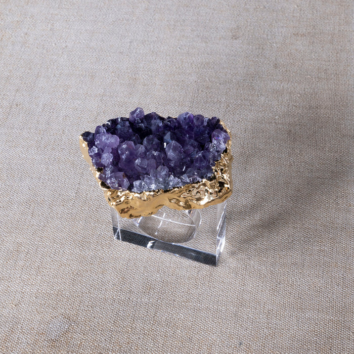 Napkin Holder Amethyst on Lucite