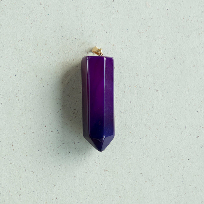 Polished Purple Agate Pendant Gold