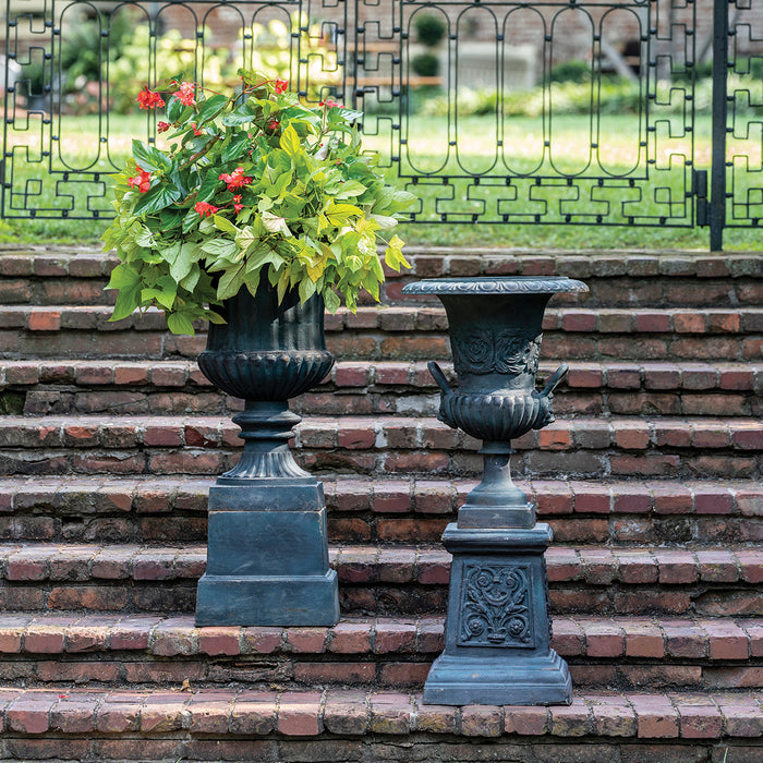 Handled Urn with Pedestal, Green