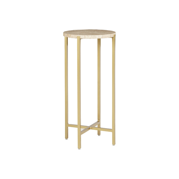 Travertine Drink Table, Round