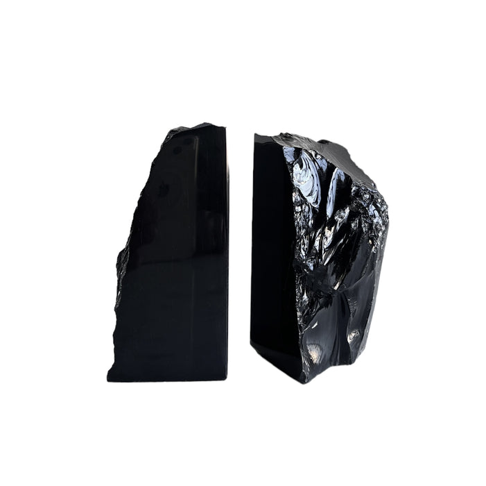 Black Obsidian Bookend Pair