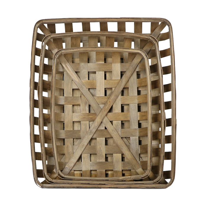 Rectangle Tobacco Basket S/3