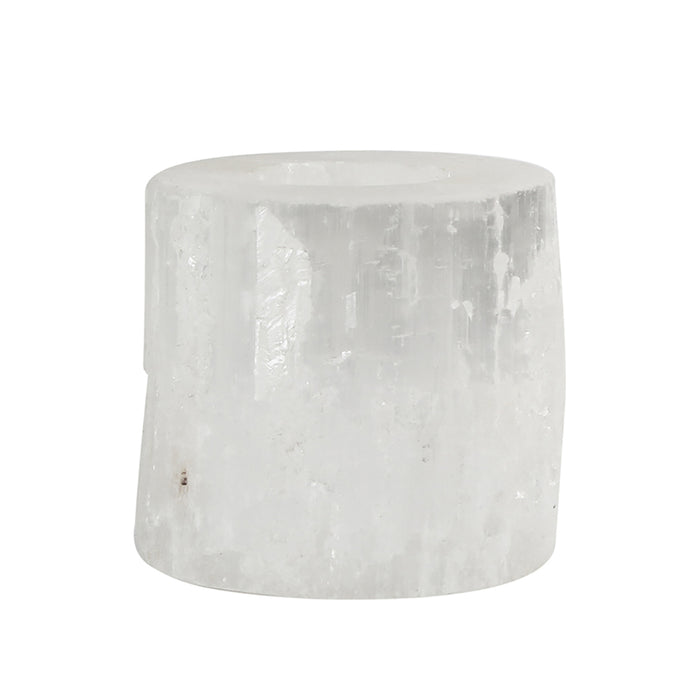 Selenite Candle Stand, Cylinder