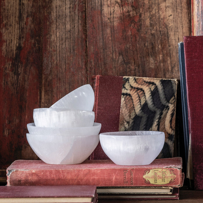 Selenite Bowl Round