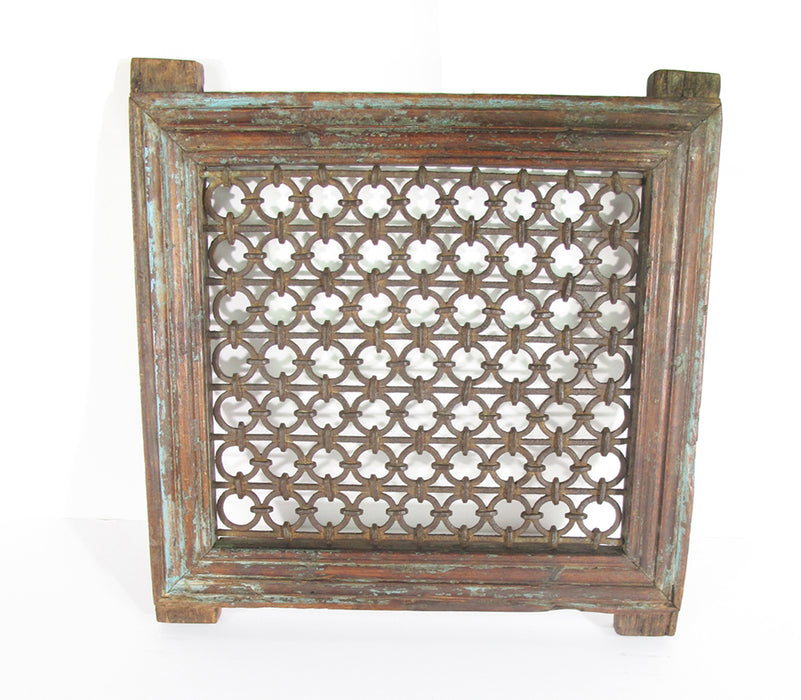 Iron Window with Wood Frame