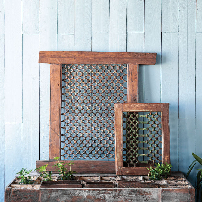 Iron Window with Wood Frame