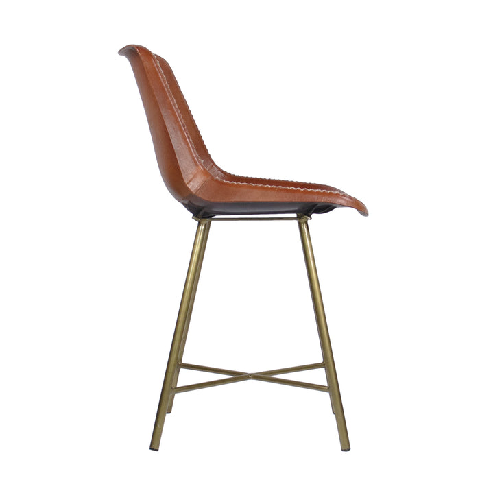 Whip Stitch Stool, Brass