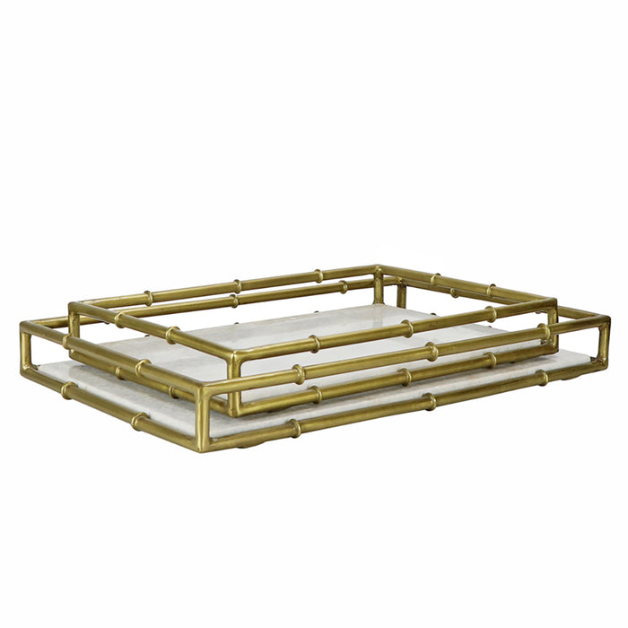 Faux Bamboo Tray, S/2