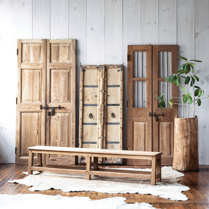 Wooden Door Pair, Bleached