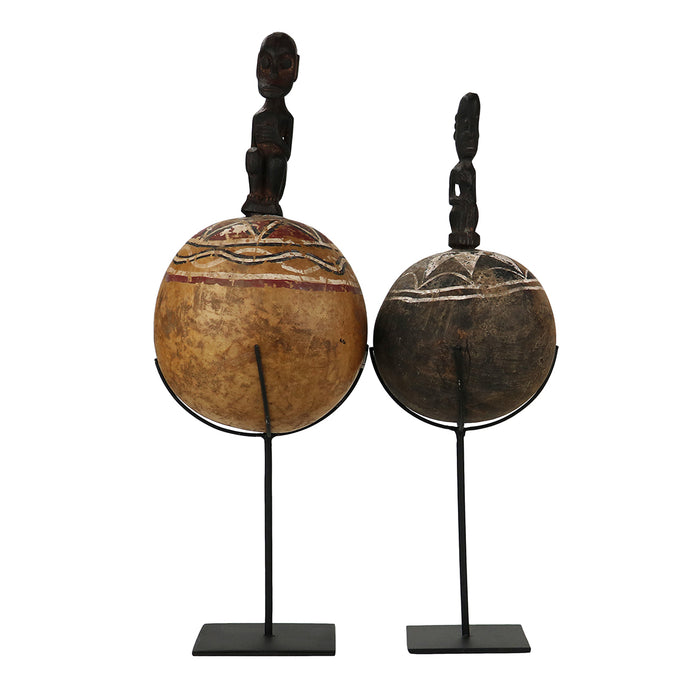 Painted Festival Wine Gourds S/2