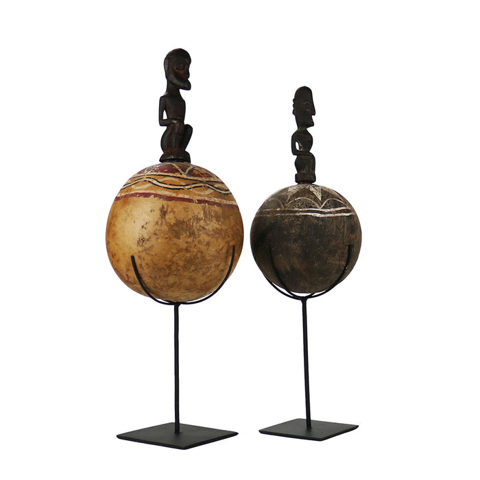 Painted Festival Wine Gourds S/2