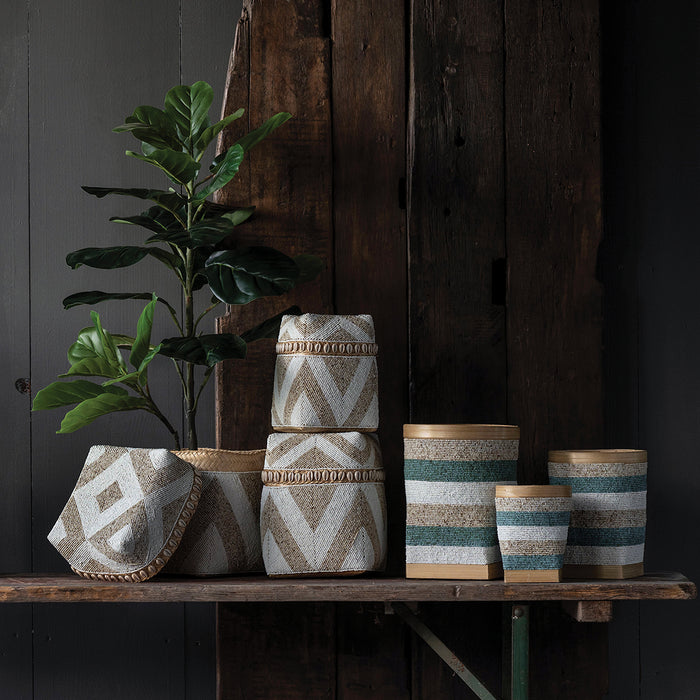 Bali Beaded Basket S/3